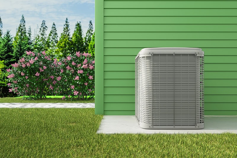 air conditioner installed on the side of a building.