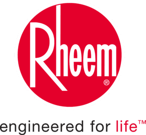 Rheem logo. Engineered for life