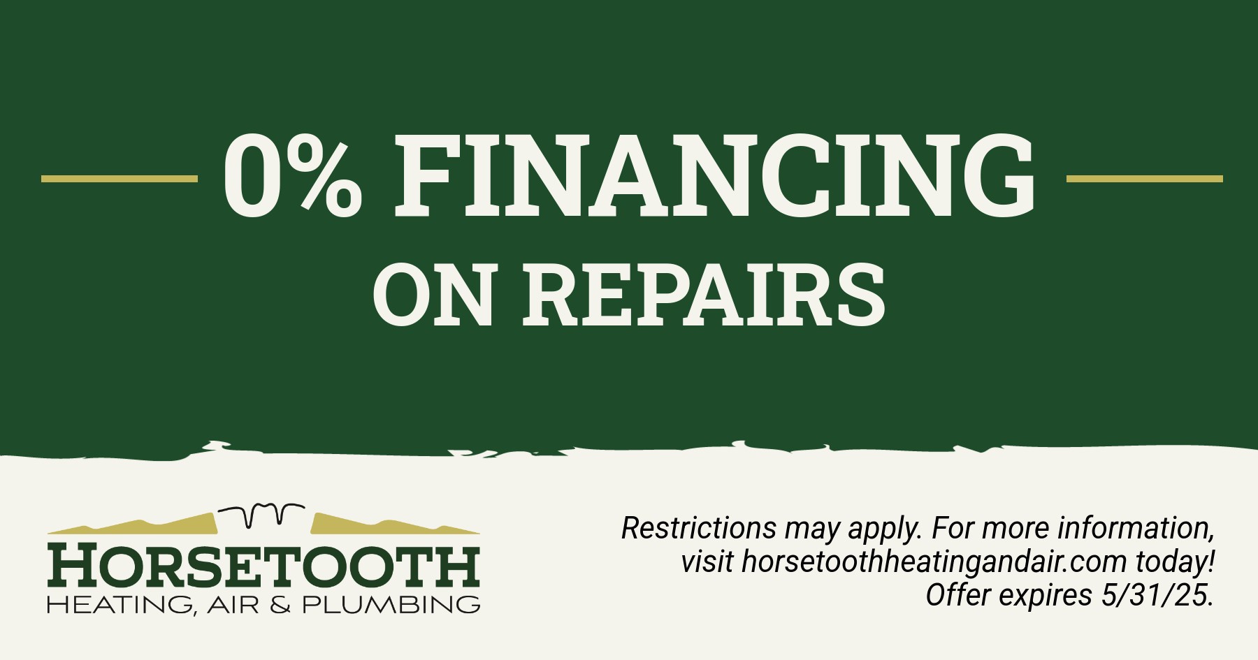0% Financing on Repairs.