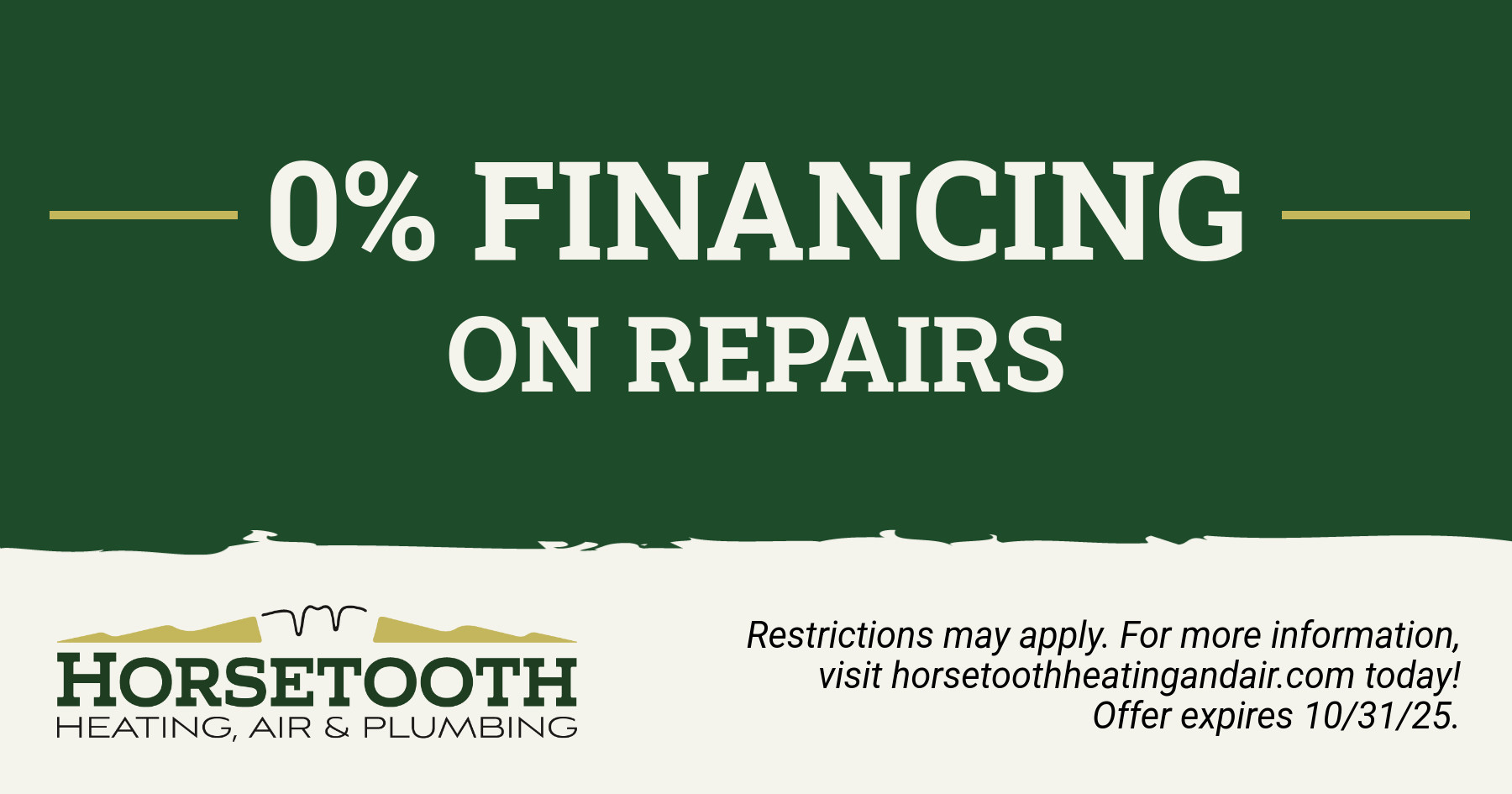 0% financing on repairs